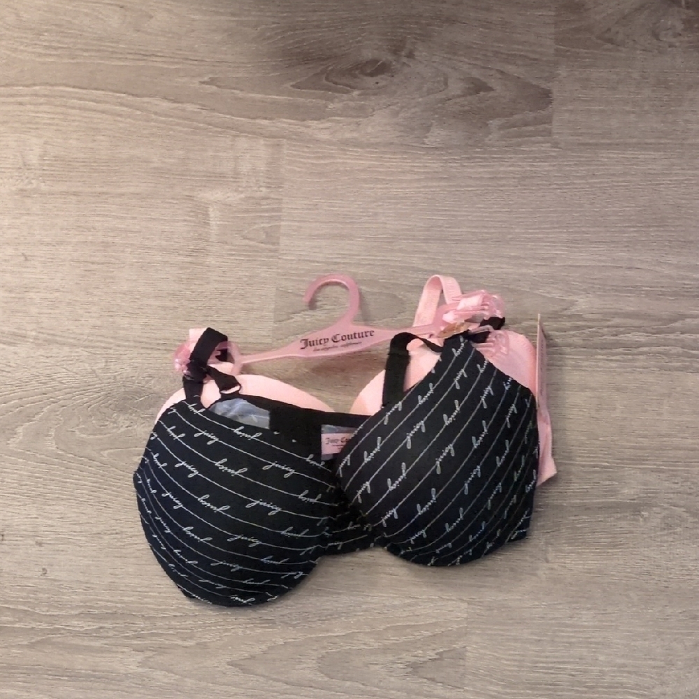 Juicy Couture Pink And Black Set Of 2 Underwire Bras Size 40D